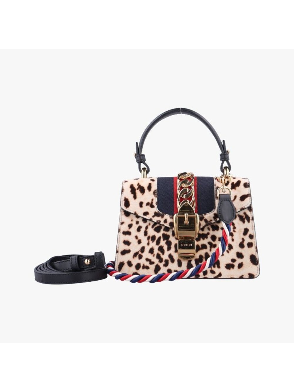 Gucci Sylvie Multicolor Calf Hair Shoulder Bag